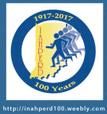 INAHPERD logo showing 100 years of educating Indiana.